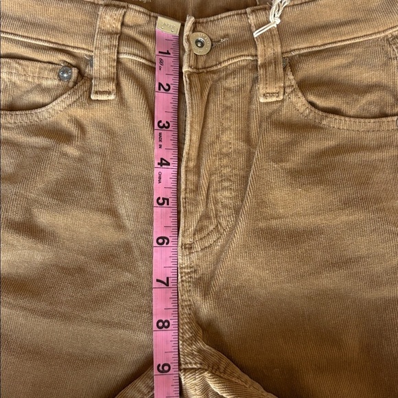 AG Mari High Waist Slim Ankle Straight Leg Corduroy Pants in Khaki Size 22 NWT - Picture 5 of 8